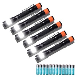 KunHe Probe 6 Pack LED 250 Lumens Pen Flashlight High Lumens with AA*12 Alkaline Batteries(Included) and Magnetic Base for Inspection Repair Engineer Gift for Husband Dad