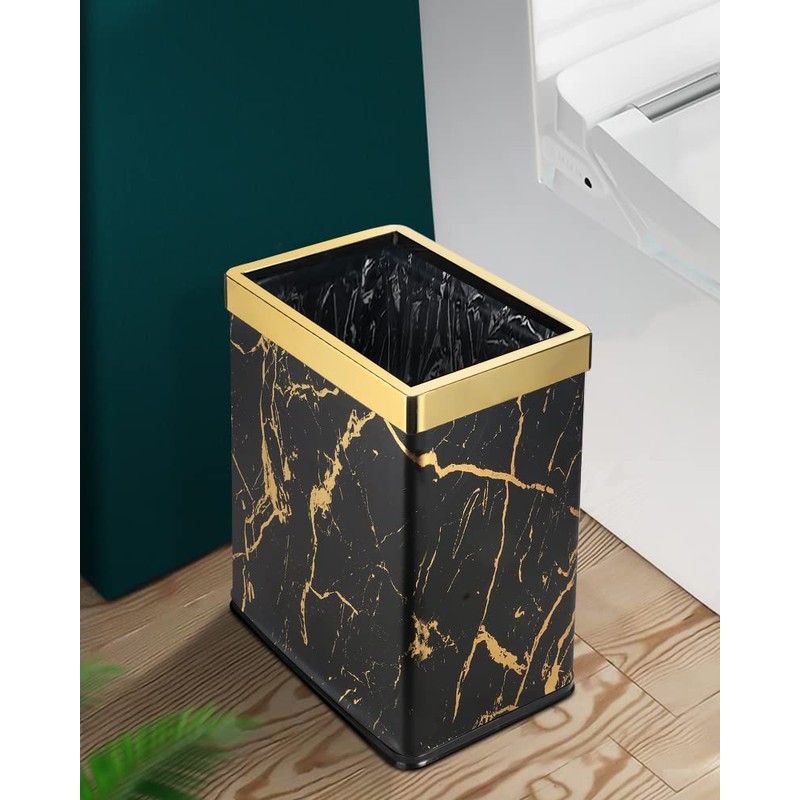 Huaqinglian Small Office Trash can Bedroom Wastebasket,Rectangle Slim Bathroom Kitchen