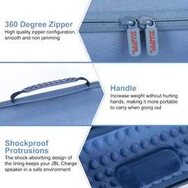 ZUJFPL EVA Hard Case for JBL Charge 5 / Charge 4 Bluetooth Portable Speaker，Fit for JBL Charge 4 / Charge 5 Premium Travel Protective Carrying Storage Bag(Blue)