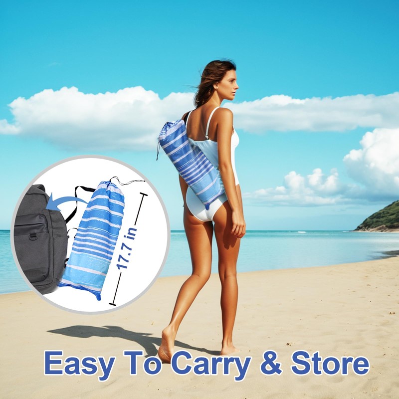 LOTTAFUN 6.5ft Beach Umbrella - Heavy Duty Wind Resistant UV