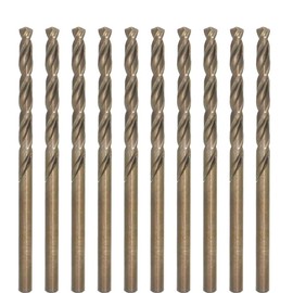 Brocas métricas de cobalto de 4 mm, 10 unidades, acero de alta velocidad, taladro de vástago recto de alta dureza, taladro mecánico o manual para perforación, adecuado para acero inoxidable, hierro,