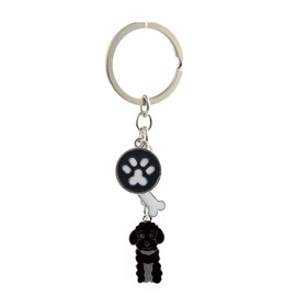 bbeart® Dog Keyring Keychain, Key Ring Made of Small Dog Metal with Keyring Key Tags Car Keyring Pocket Charm Black Poodle -B, black