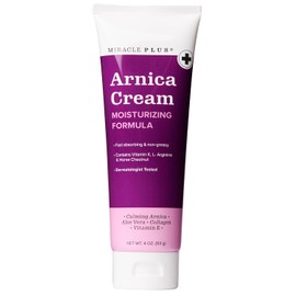 MIRACLE PLUS - Crema de Árnica para Moretones, 113 g (4 oz) – Con Castaño de Indias, Aloe Vera, Colágeno y Vitaminas