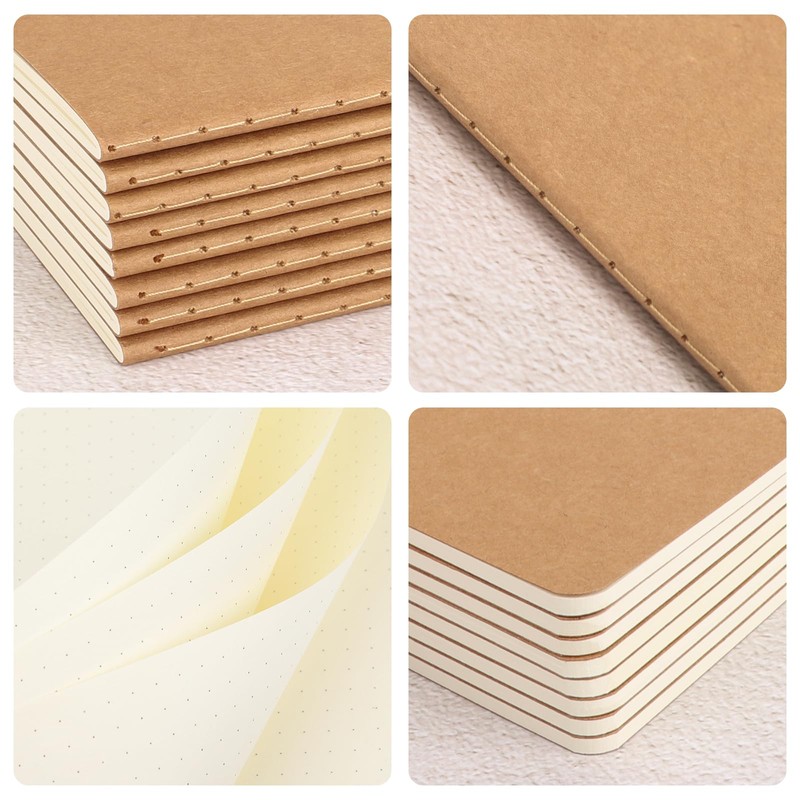 Yarotm Notebook A5 Dotted - Pack of 8 Notepad Dotted