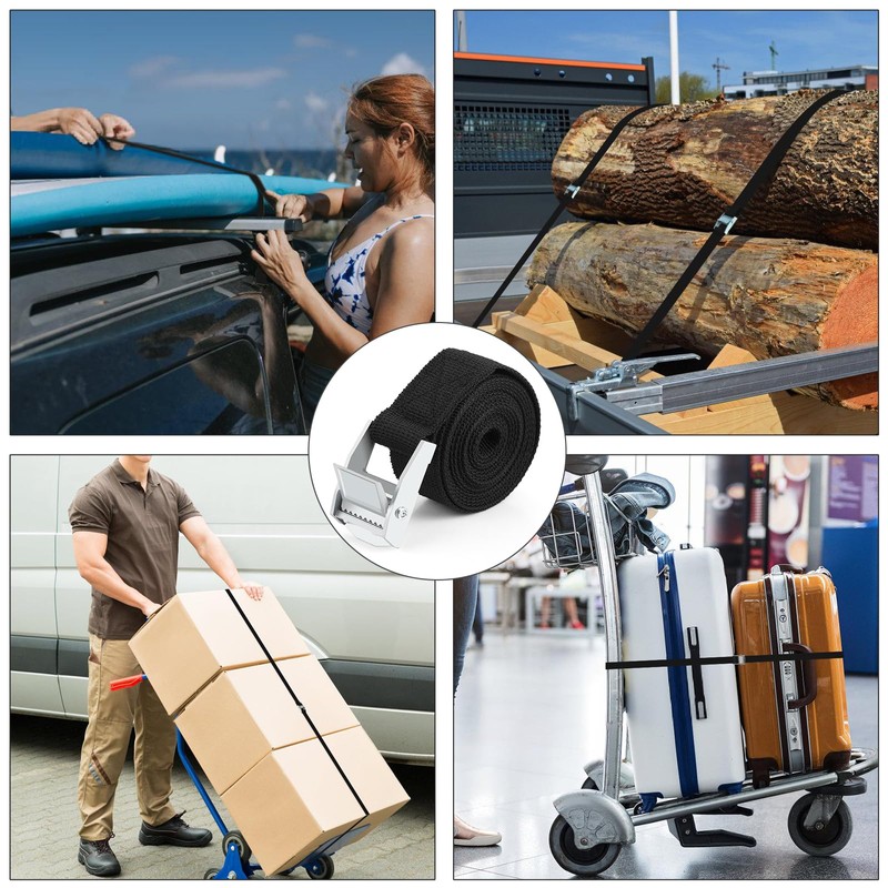 Pack of 6 lashing straps, strong load capacity, fastening straps,
