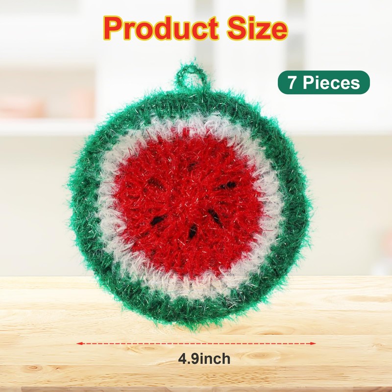 7 Pack Fruit Dish Scrubber Set,Non Scratch Funny Cleaning Sponge