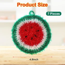 7 Pack Fruit Dish Scrubber Set,Non Scratch Funny Cleaning Sponge Reusable Double Layered Kitchen Scrubbing Cleaning Sponge for Kitchen Dish Dishes Fruits Vegetables Washing and Cleaning