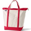 Lands' End Natural Zip Top Canvas Tote Bag Natural/heritage Red