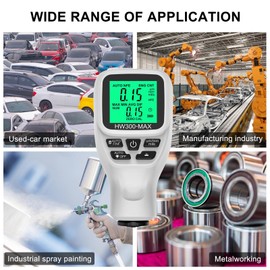 Paint Mil Thickness Gauge, 0-2000 um Paint Coating Tester, Digital Paint Gauge for Car Depth Thickness Gauge, Check the Original Coating of the Car (White)