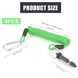 lasuroa 4pcs Trailer Breakaway Cables, 6ft Heavy Duty High Rebound Spring Wire Cable with Pin Safety Breakaway Switch for RV Trailer Emergency Camper (Green)