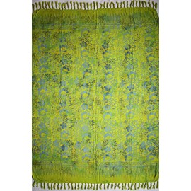 Wogeka - Sarong Green Blue 170 x 110 cm - Opaque Beach Towel Pareo Wrap Skirt Loop Stole Sar16