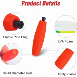 Fishing Float Bobber Peg Floats for Catfish Crappie, Fishing Foam Cigar Floats Corks Slip Bobbers with Pipe Plug for Santee Rig Catfish Rig 2inch, 2.5inch, 3inch, 7 Colors