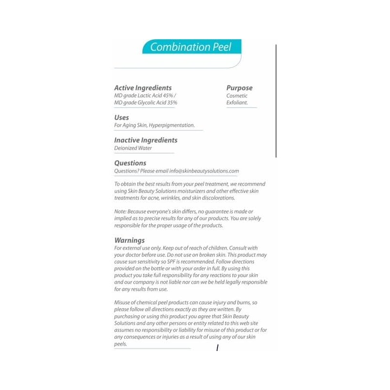 GLYCOLIC 35% / LACTIC 45% Combination Acid Skin Chemical Peel