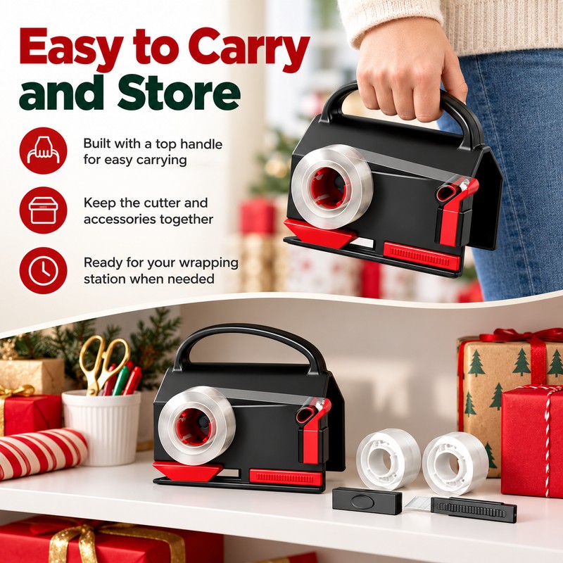 Wrapping Paper Cutter for Gift Wrapping – Black Manual Paper
