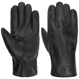 Stetson Janesville Men's Leather Gloves Finger Gloves with Lining Autumn Winter, black