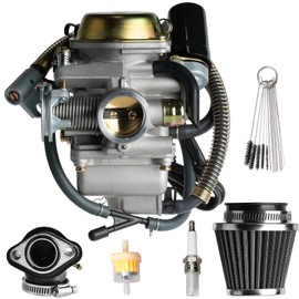 GY6 150cc Carburetor for 125cc 150cc 152QMJ 157QMI PD24J 4 Stroke Engines Electric Choke Motorcycle Scooter 24mm for Motorcycle Scooter ATV Go Kart