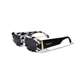 Roneyee Womens Rectangle Trendy Sunglasses Octagon Sunglasses Men Cool Sun Glasses Retro Shades UV Protection Fashion Acetate (Marble)