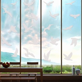 Boao 40pcs Large Anti Collision Window Stickers Bird Window Stickers Anti Bird Collision Door Window Glass Translucent Dusty Bird Deterrent for Windows