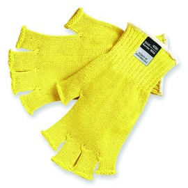 MCR Safety 9373L Kevlar Regular Weight 7 Gauge Fingerless Gloves, Yellow, Large, 1-Pair