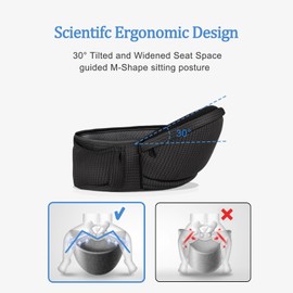 Baby Hip Carrier - Hip Carrier for Baby with Baby Safety Strap - Toddler Carrier 7-45 lbs - Ergonomic Infant Holder Baby Carrier with Hip Seat Large Capacity Pockets(Black)