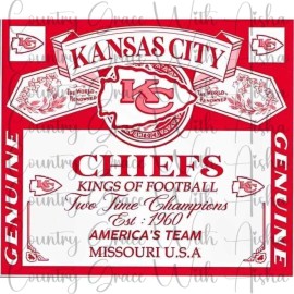 Handmade 20oz Skinny Tumbler Sublimation Transfer Chiefs Football Ready To Press