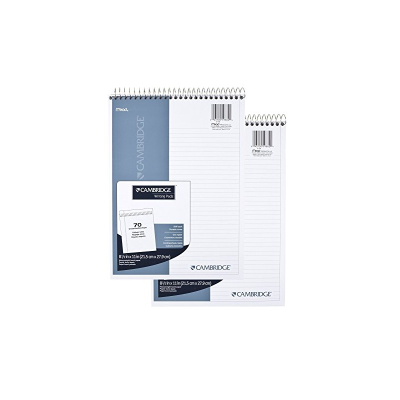 Mead Cambridge Wirebound Notebook/Notepad/Steno Book, 8.5 x 11 Inches,70 Pages,