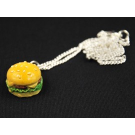 Miniblings Hamburger Big Chain Necklace 45 cm Cheesburger Fast Food Burger XL
