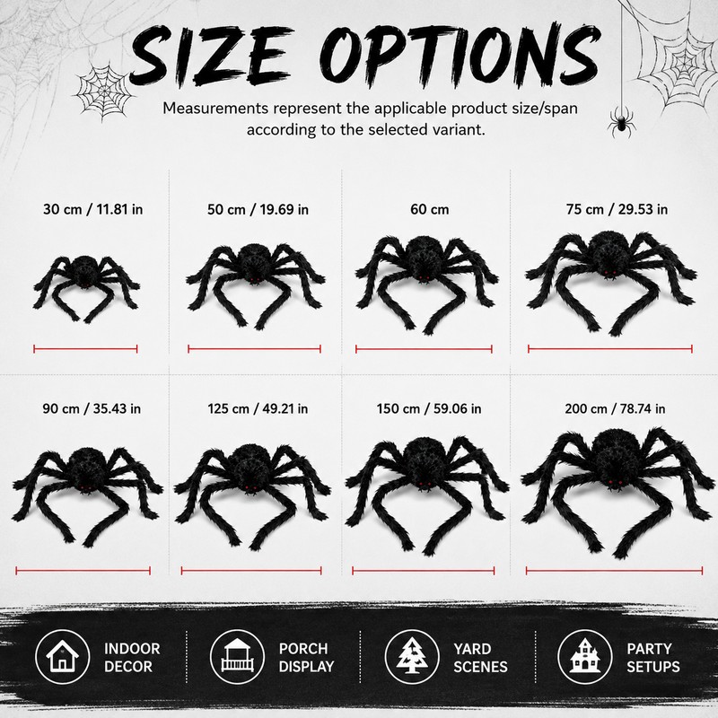 Giant Plush Spider for Halloween Decorating – Bendable Legs &