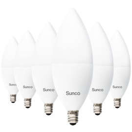 Sunco Dusk to Dawn Light Bulbs Outdoor Light Sensing B11 LED Candelabra Bulb, Photocell Sensor 5W=40W, 2700K Soft White, 450 LM, E12 Base, Frosted, Decorative Light for Sconces - UL 6 Pack