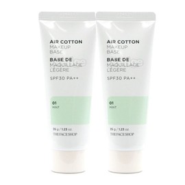 The Face Shop 더페이스샵 에어코튼 메이크업 베이스 35gx2개_민트 The Face Shop Air Cotton Makeup Base 35gx2 Mint