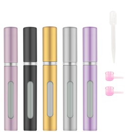 OBSGUMU 5pcs Mini Perfume Travel Bottle, Perfume Atomiser Refillable, 5ML Spray Bottles, Portable for Travel Holiday, Outdoor Activities and Business(Style 4)
