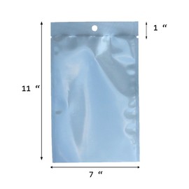 AwePackage Clear Silver Flat Pouch Zipper Bag for Home Made Jerky (100, 7x11"(10oz))