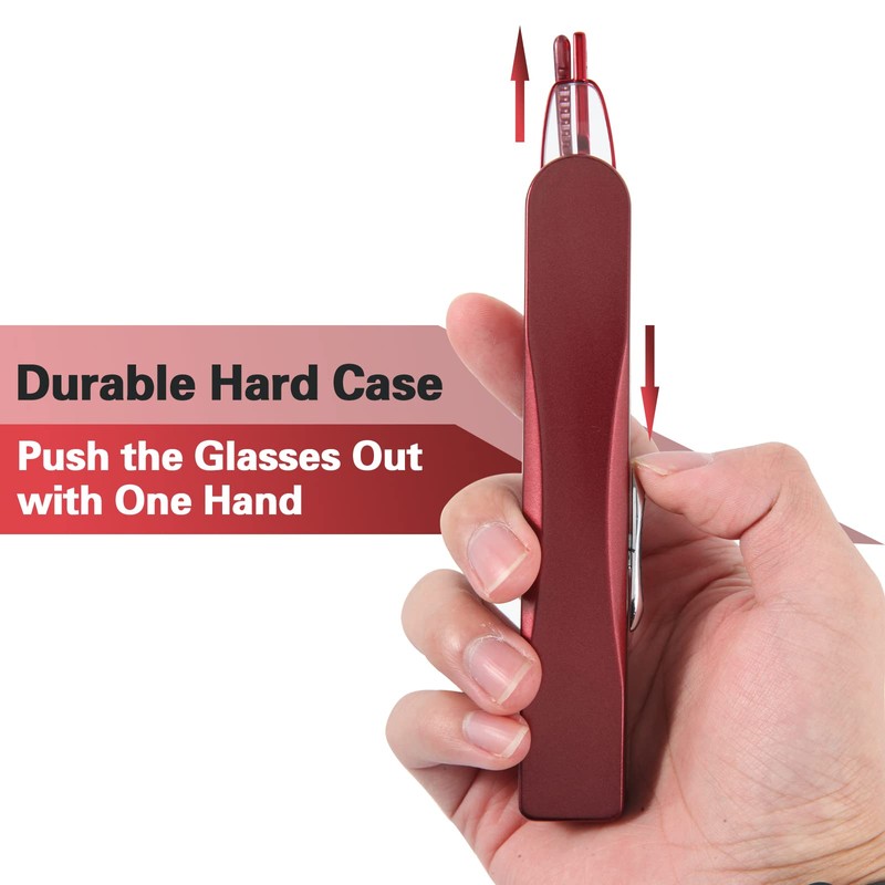 I-Mag Mini Metal Spring Hinge Reading Glasses with Slide Open