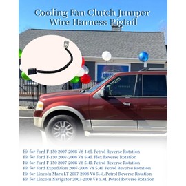 7L1Z-14K095-A Cooling Fan Clutch Jumper Wire Harness Pigtail Fit for Ford F-150 Fit for Lincoln V8 2007-2008 Replace 7L1Z14K095A