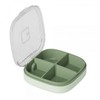 Check portable 4-compartment pill case Green