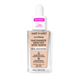 Wet n Wild Bare Focus Niacinamide Skin Tint, Leichte Foundation mit Aufbaubarer Formel, Angereichert mit Hyaluronsäure und Vitamin E für einen Strahlenden Look, Fair Beige