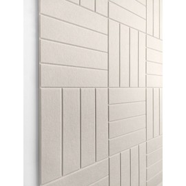 DECORITA Felt Bulletin Board Tiles | Modern Cork Board Alternative | Large Cork Boards for Walls | Aesthetic Felt Wall Panels for Office & Home Decor | Pinboard & Photo Board (12-Pack) | Beige