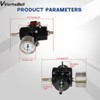 VVORHSBELL Fuel Pressure Regulator, Adjustable 0-140 PSI Aluminum Universal Fuel