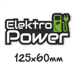 Folien-Zentrum - Elektroauto Elektro Power 12.5 x 6 cm - High-Quality Sticker Car Tuning - Car Sticker - Funny Stickers for Car - Stickerbomb - Car Sticker - Made in Germany 32