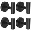 stusgo 4-Pack Black Towel Hooks, Towel Hook for Bathroom Wall