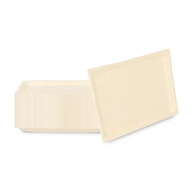 Restaurantware - Taipei 10.6 x 7.3 Inch Serving Plates, 200 Disposable Party Plates - Sustainable, Greaseproof, Poplar Wood Plates, Heavy-Duty, For Parties, Weddings, Camping, Picnics, And More