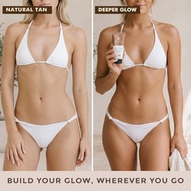Beauty by Earth- Loción autobronceadora bronceadora: con ingredientes naturales y orgánicos, loción autobronceadora en tamaño de viaje, sin