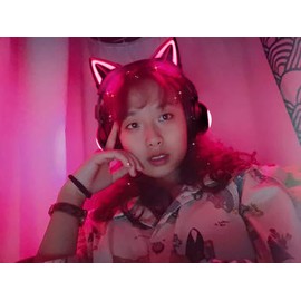 Wireless Cat Ear Headphones (12 Color Changing) with & 3.5mm Jack, Gaming Pro, Bluetooth&Wired Connection (Blackcolor)