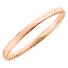 Bangle Real 18k Rose Gold Filled Solid Flat 5mm Cuff Teen Size 55mm Bracelets