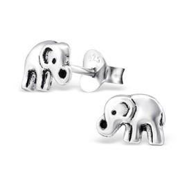 Elephant Stud Earrings 925 Sterling Silver Earrings, Sterling Silver, No Gemstone