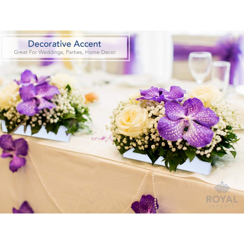 Royal Imports Florero acrílico Rectangular - Centro de Mesa Decorativo,