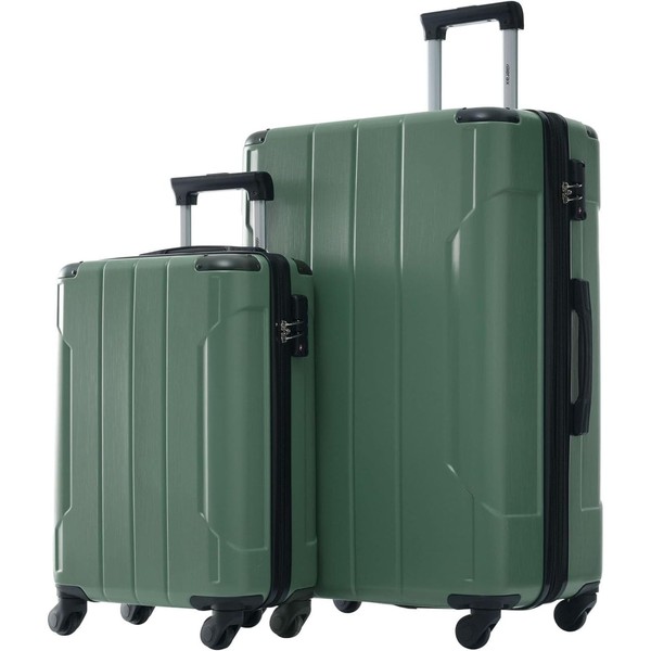 Merax Luggage Sets 2 Piece Suitcases with Wheels, Hardshell ABS