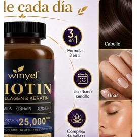 Biotina Con Colágeno Y Queratina Fórmula De Belleza Vegana