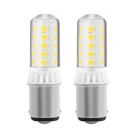 Becuice BA15D 3W 12-24V AC/DC 350LM Double Contact Bayonet with Push-in Base for Outdoor Landscape Lighting Path Deck Lights RV Lighting Compatible Models#1076 1142 Daylight White 6000K LED Bulb