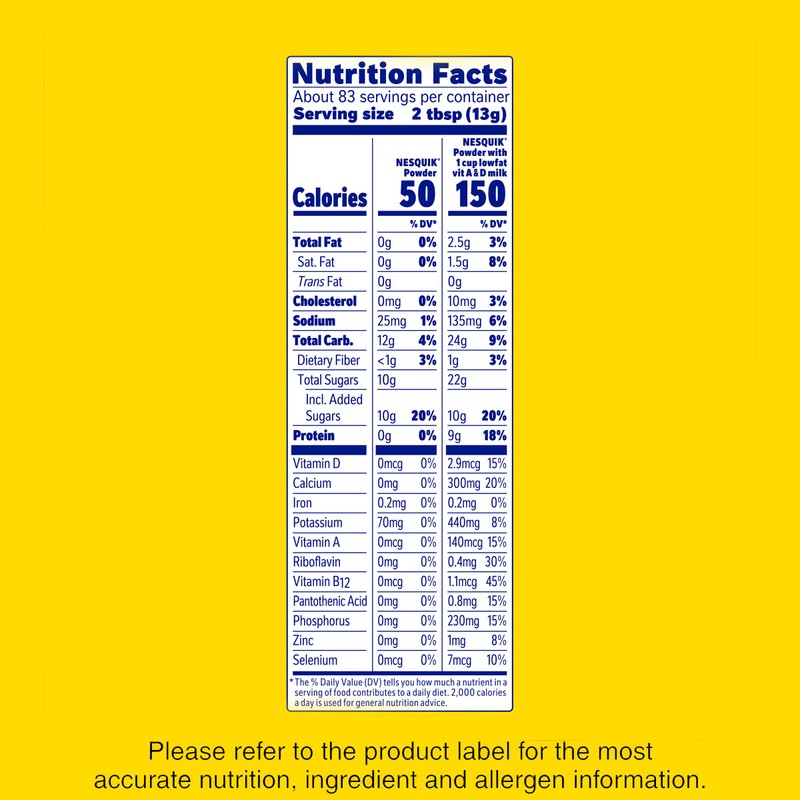 NESQUIK Chocolate Powder 6x38oz Canisters
